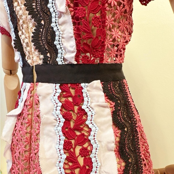 Self-Portrait Panelled Bellis Lace Trim Mini Dress (100% Authentic) - Picture 13 of 16